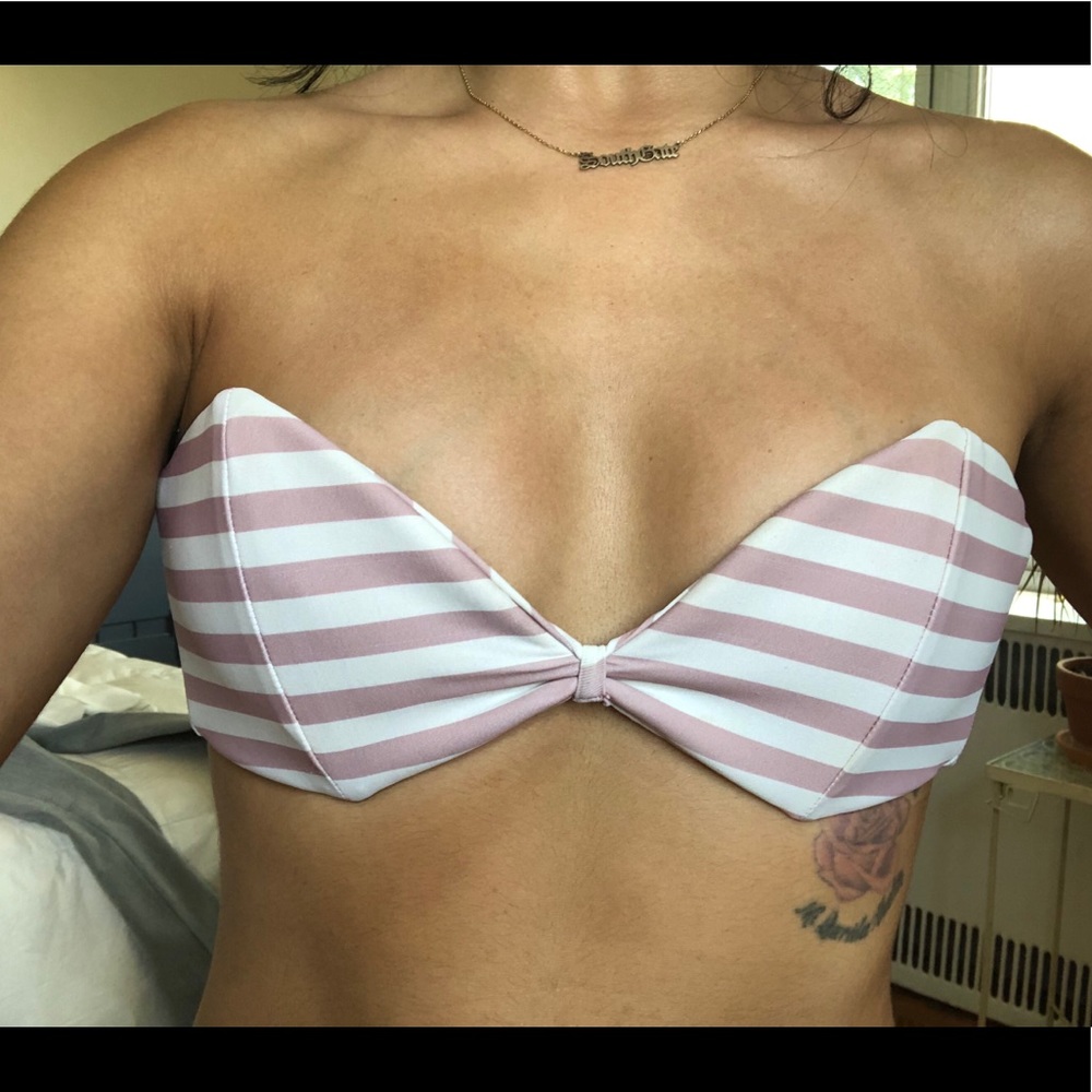 Montce Striped Bandeau Bikini Top